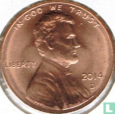 United States 1 cent 2014 (D) - Image 1
