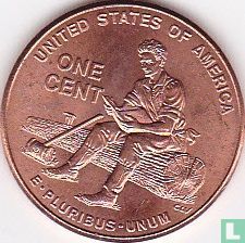 United States 1 cent 2009 (copper-plated zinc - without letter) "Lincoln bicentennial - Formative years in Indiana" - Image 2