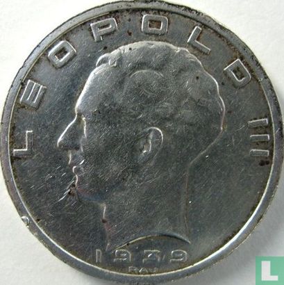 België 50 francs 1939 (NLD/FRA - positie A - met kruis op kroon) - Afbeelding 1