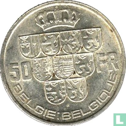 Belgique 50 francs 1940 (NLD/ FRA - avec croix sur couronne - sans triangle) - Image 2