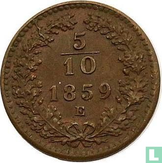 Autriche 5/10 Kreuzer 1859 (E)  - Image 1