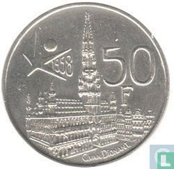 Belgium 50 francs 1958 (FRA - coin alignment) "Brussels World Fair" - Image 1