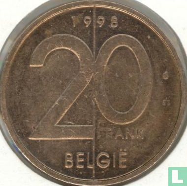 Belgium 20 francs 1998 (NLD) - Image 1