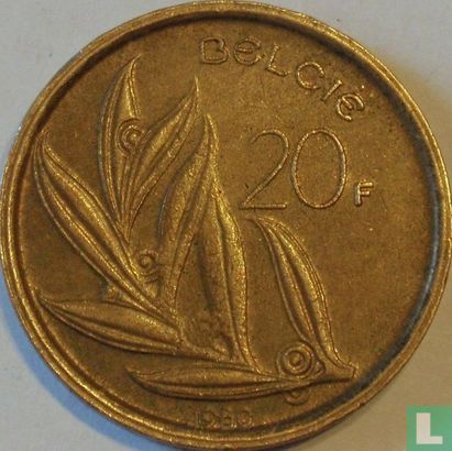 Belgium 20 francs 1980 (NLD) - Image 1