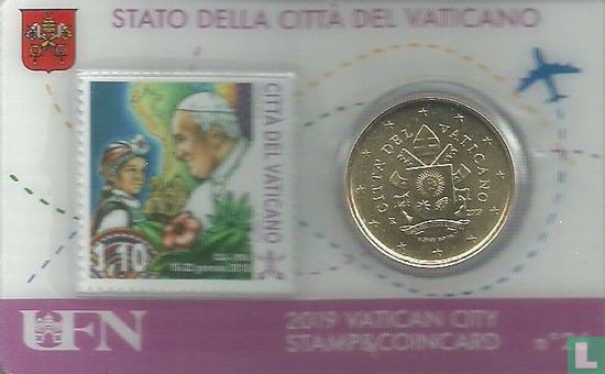 Vatican 50 cent 2019 (stamp & coincard n°26) - Image 1