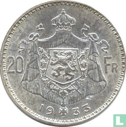 Belgium 20 francs 1933 (NLD - position B) - Image 1