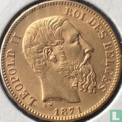 Belgium 20 francs 1871 (longer beard) - Image 1