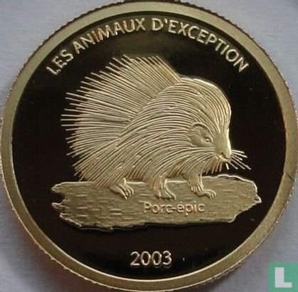 Congo-Kinshasa 20 francs 2003 (PROOF) "Porcupine" - Afbeelding 1