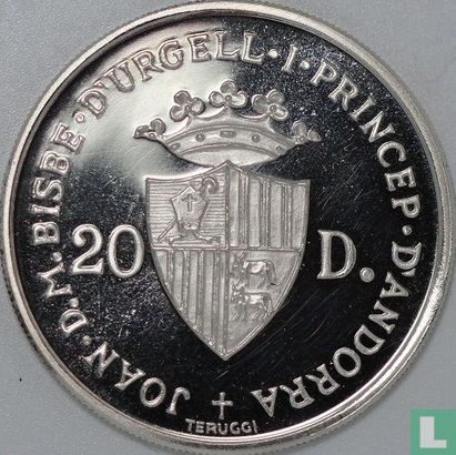 Andorra 20 diners 1984 (PROOF) "Summer Olympics in Los Angeles" - Image 2