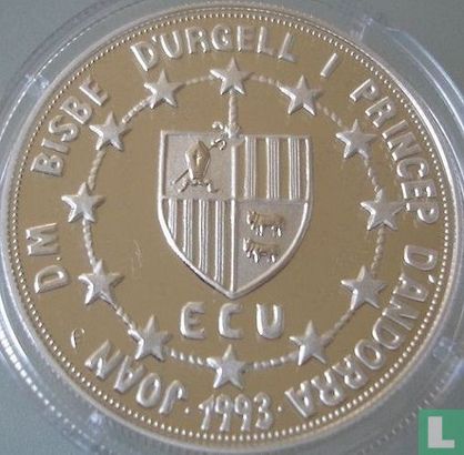 Andorra 10 diners 1993 (PROOF) "European Customs Union - St. George" - Image 1