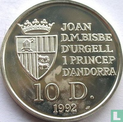 Andorra 10 diners 1992 (PROOF) "Red squirrel" - Afbeelding 1
