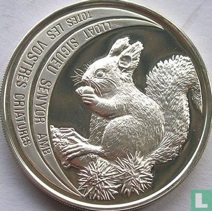 Andorra 10 diners 1992 (PROOF) "Red squirrel" - Afbeelding 2