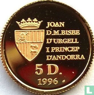 Andorra 5 diners 1996 (PROOF) "Chamois" - Afbeelding 1
