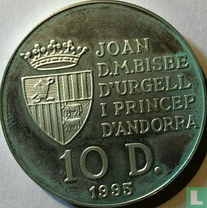 Andorra 10 diners 1995 (PROOF) "50th anniversary of the FAO" - Afbeelding 1