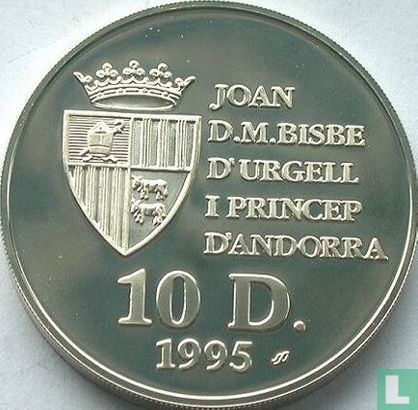 Andorra 10 diners 1995 (PROOF) "Wolf" - Afbeelding 1