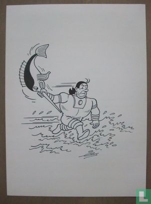 Suske en Wiske - Originele tekening - Jerom - op A4 door Eric De Rop - Afbeelding 1