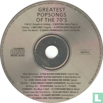 Greatest Popsongs Of The 70's Volume 1 - Afbeelding 3