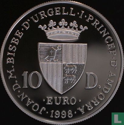 Andorra 10 diners 1998 (PROOF) "50th anniversary Universal Declaration of Human Rights" - Afbeelding 1