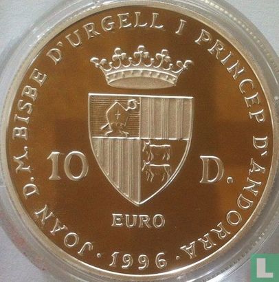 Andorre 10 diners 1996 (BE) "25th anniversary Accession of Joan Martí i Alanis" - Image 1