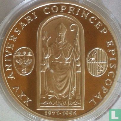 Andorra 10 diners 1996 (PROOF) "25th anniversary Accession of Joan Martí i Alanis" - Afbeelding 2