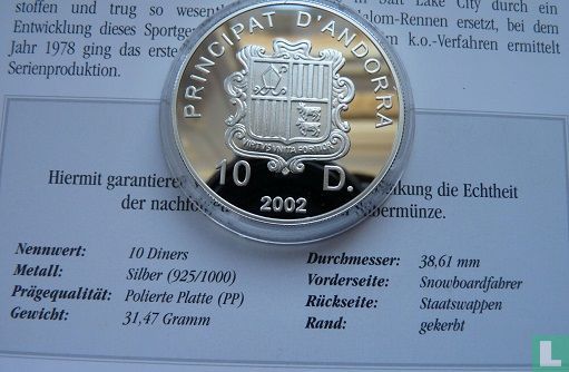 Andorra 10 diners 2002 (PROOF) "Winter Olympics in Salt Lake City" - Image 3