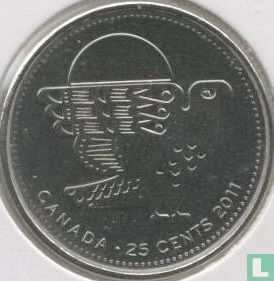 Canada 25 cents 2011 (kleurloos) "Peregrine falcon" - Afbeelding 1