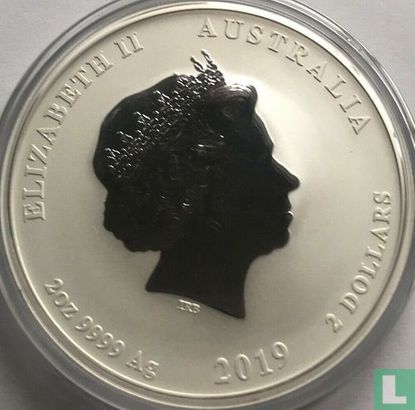 Australia 2 dollars 2019 (colourless) "Year of the Pig" - Image 1