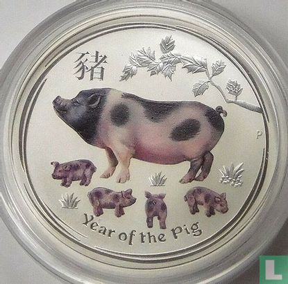 Australia 2 dollars 2019 (coloured) "Year of the Pig" - Image 2