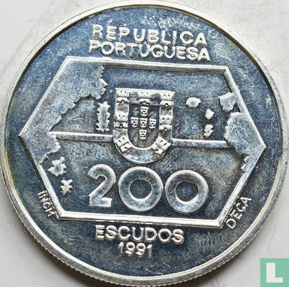 Portugal 200 escudos 1991 (argent) "Westward navigation" - Image 1