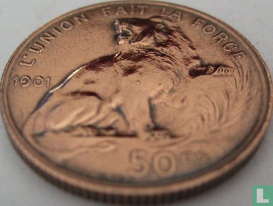 Belgium 50 centimes 1901 (FRA - trial) - Image 3