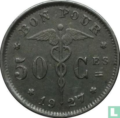 België 50 centimes 1927 - Afbeelding 1
