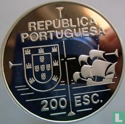 Portugal 200 escudos 1992 (PROOF - silver) "450th anniversary Discovery of California" - Image 2