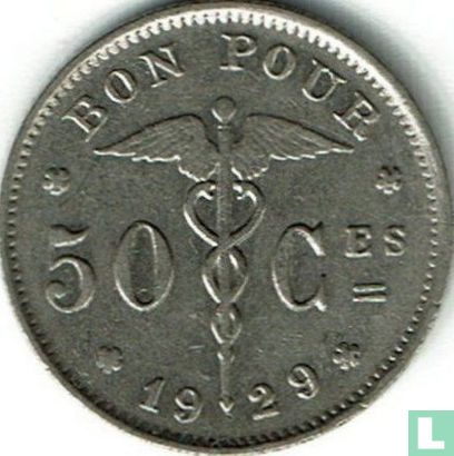 Belgique 50 centimes 1929 - Image 1