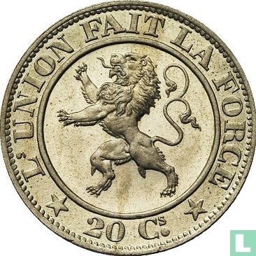 Belgique 20 centimes 1860 (avec point) - Image 2