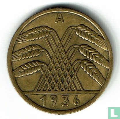 Empire allemand 10 reichspfennig 1936 (épis de blé - A) - Image 1