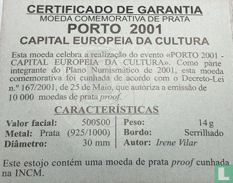 Portugal 500 escudos 2001 (PROOF - silver) "Porto - European Capital of Culture" - Image 3