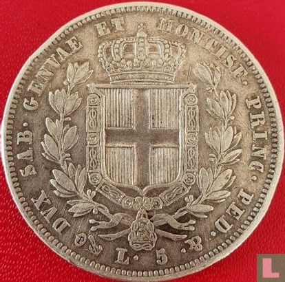 Sardinië 5 lire 1832 (anker) - Afbeelding 2