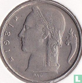 Belgium 5 francs 1981 (NLD) - Image 1