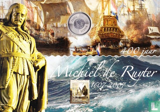 Netherlands 5 euro 2007 (stamps & folder) "400th anniversary of the birth of Michiel Adriaenszoon de Ruyter" - Image 1