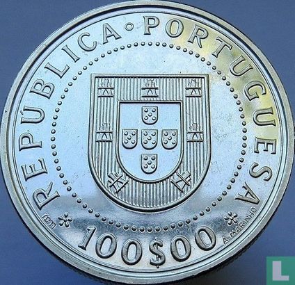 Portugal 100 escudos 1990 (zilver) "350 years Restoration of Portuguese independence" - Afbeelding 2