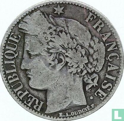 Frankrijk 1 franc 1872 (grote A) - Afbeelding 2