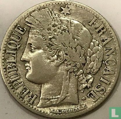 Frankrijk 1 franc 1871 (kleine K) - Afbeelding 2