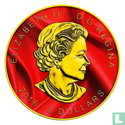 Canada 5 dollars 2016 (coloured on both sides) "Superman" - Image 1
