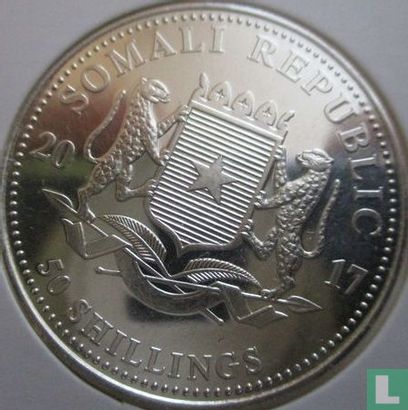 Somalia 50 shillings 2017 (silver) "Elephant" - Image 1