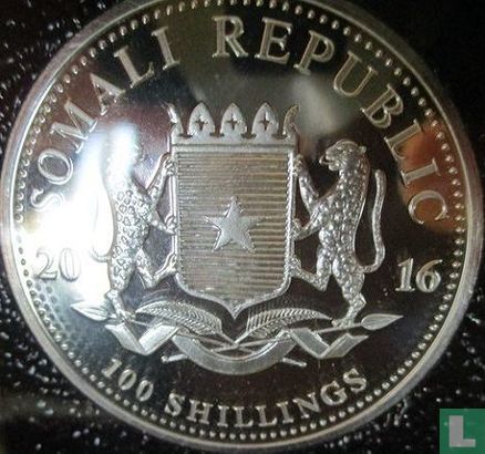 Somalië 100 shillings 2016 (gekleurd) "Elephant" - Afbeelding 1