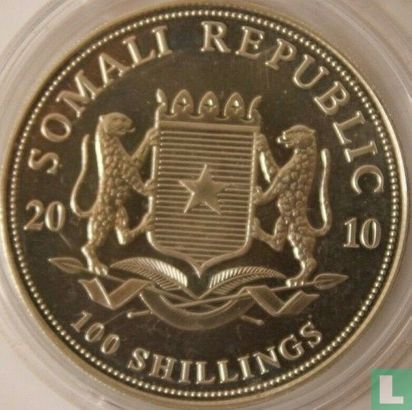 Somalië 100 shillings 2010 (kleurloos) "Elephant" - Afbeelding 1