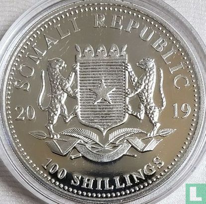 Somalië 100 shillings 2019 (gekleurd) "Elephant" - Afbeelding 1