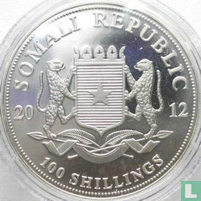 Somalië 100 shillings 2012 (gekleurd) "Elephant" - Afbeelding 1