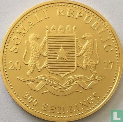 Somalia 200 shillings 2017 (gold) "Elephant" - Image 1