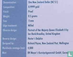 Nieuw-Zeeland 1 dollar 2016 (PROOF) "Hector's dolphin" - Afbeelding 3